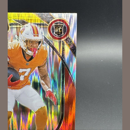 2024 Panini Select - Club Level Bucky Irving #239 Red & Yellow Shock Prizm (RC)