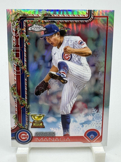 2025 Topps Holiday Chrome Shota Imanaga Refractor /499 Rookie Cup Cubs HC123