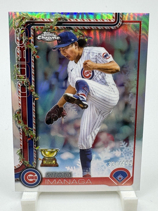 2025 Topps Holiday Chrome Shota Imanaga Refractor /499 Rookie Cup Cubs HC123