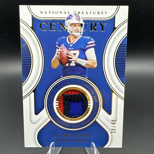 2021 Panini National Treasures JOSH ALLEN Century Materials Patch Gold 38/49