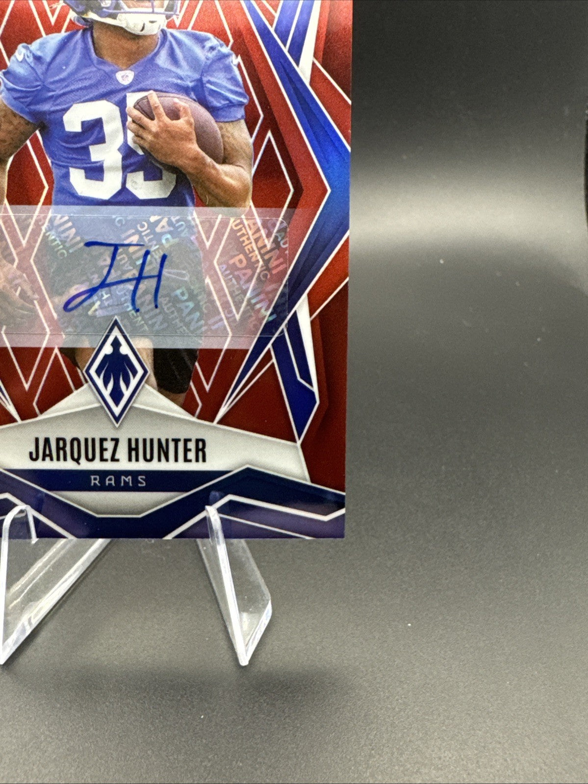 Jarquez Hunter 2025 Panini Phoenix Football RC Rookie Auto Red #232 48/99