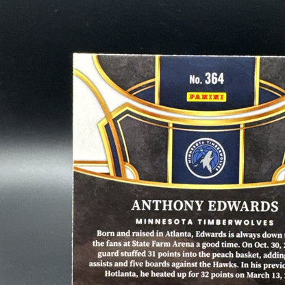 2023 Anthony Edwards Panini Select Zebra Mezzanine #364 SSP