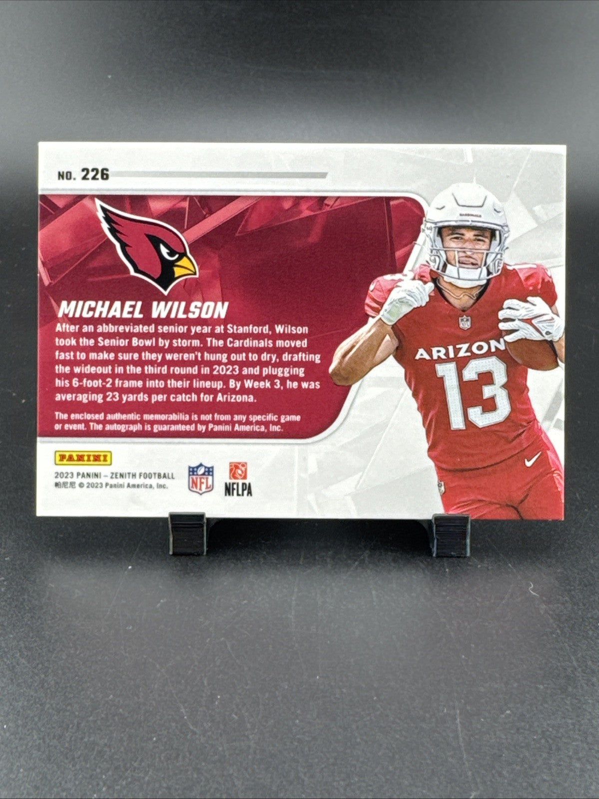 2023 Panini Zenith - Rookie Patch Autographs Michael Wilson #226 132/299