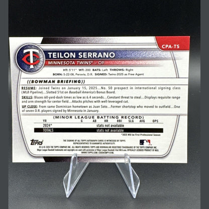2025 Bowman Chrome Prospects Teilon Serrano 1st Bowman Auto #CPA-TS