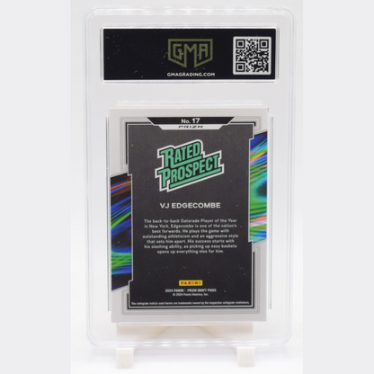 2024 Panini Prizm Draft Picks VJ Edgecombe Rated Prospect #17 Orange Ice GMA 10