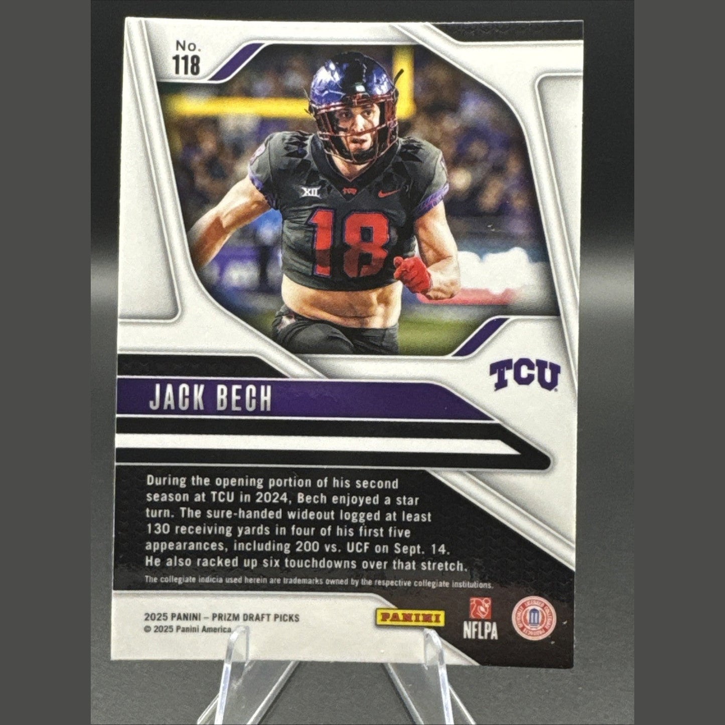 2025 Panini Prizm Draft Football Card #118 Silver Rookie Jack Bech