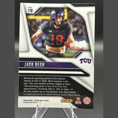 2025 Panini Prizm Draft Football Card #118 Silver Rookie Jack Bech