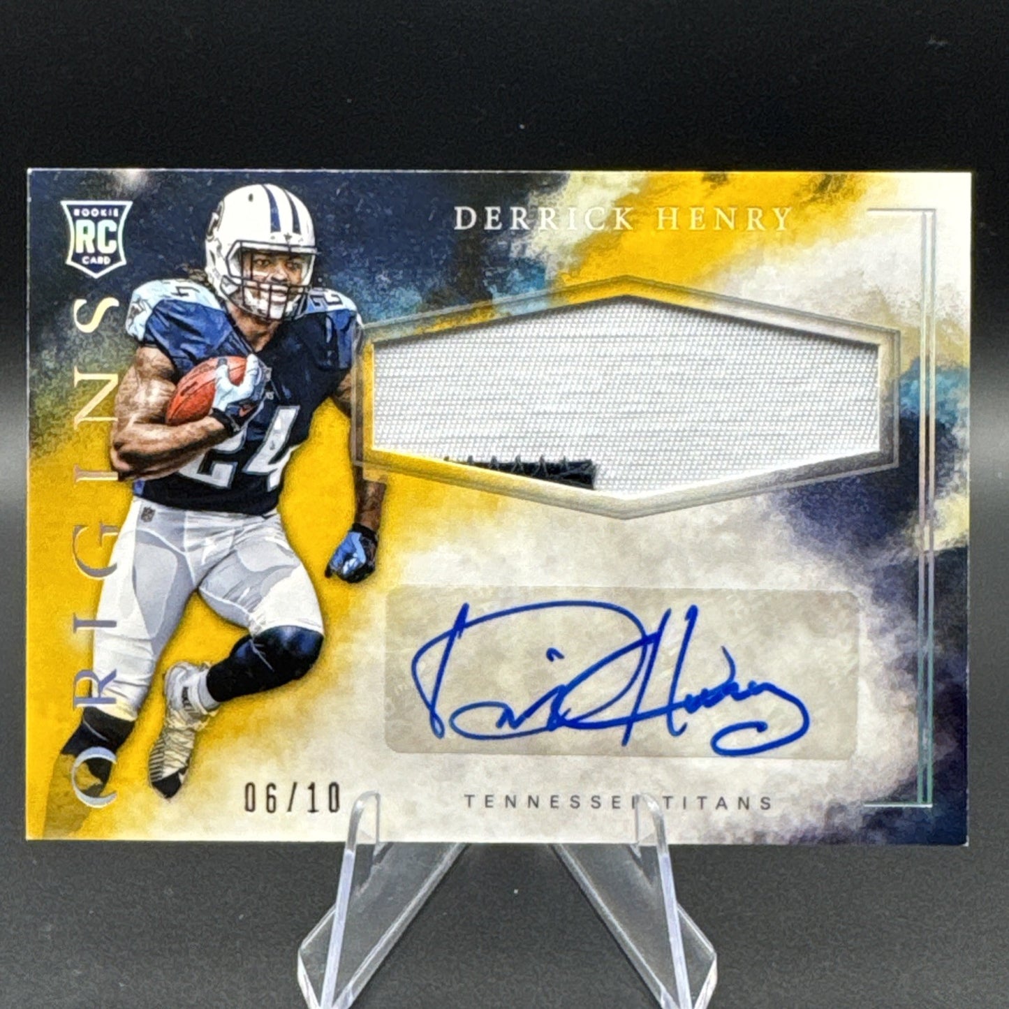 2016 Panini Origins Derrick Henry Rookie 2 Color Patch Auto #RJPA-DH Titans 6/10