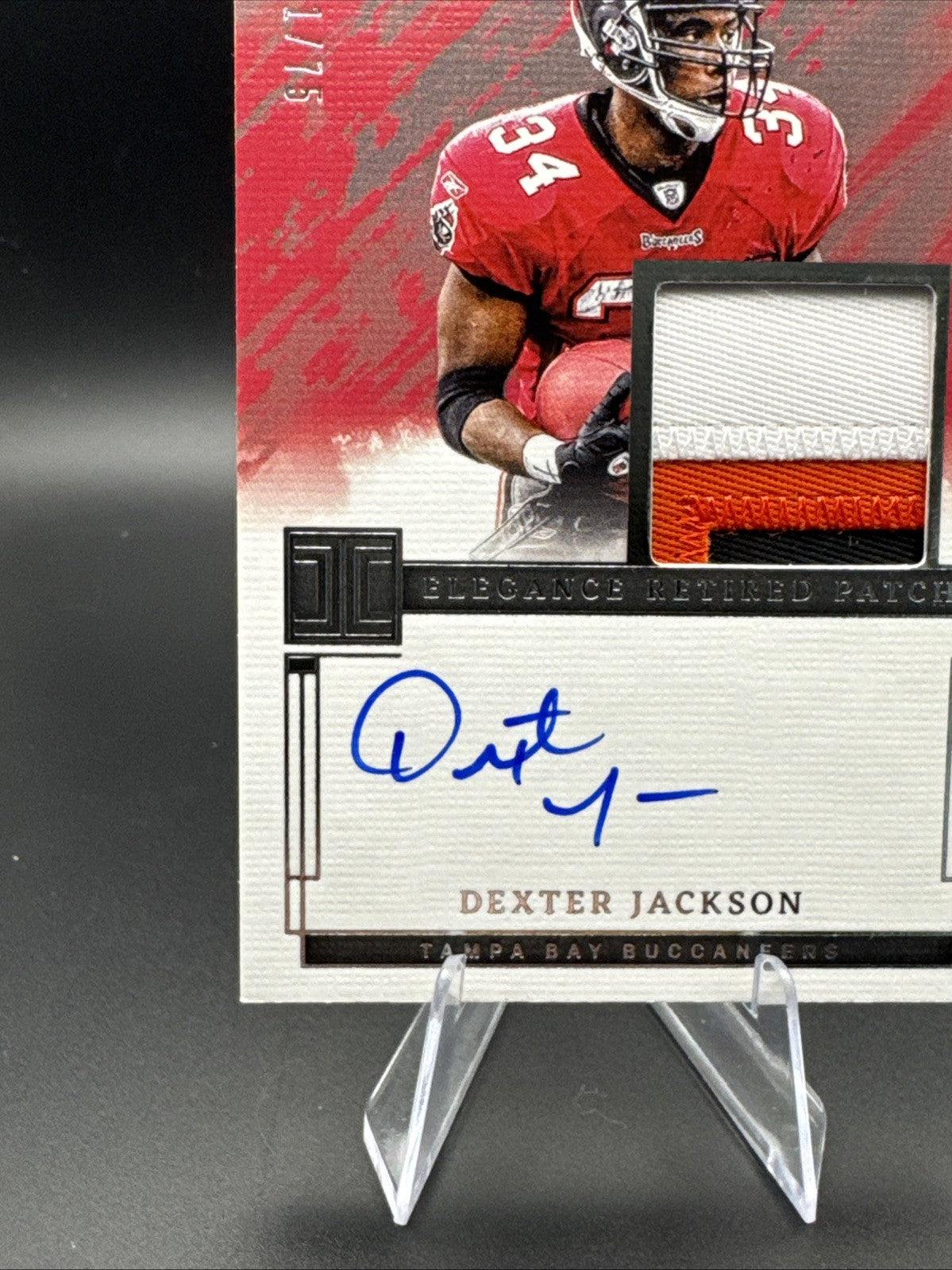 Dexter Jackson- 2024 IMPECCABLE ELEGANCE RETIRED PATCH- On Card AUTO 41/75