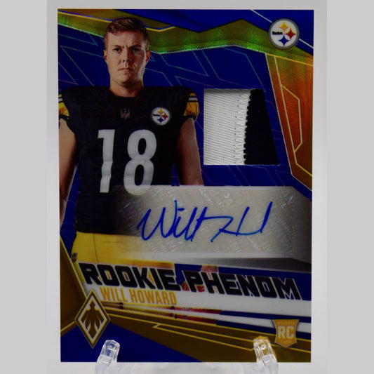 2025 Panini Phoenix Will Howard RC Auto Patch #RPD-WHJ 26/49 Steelers