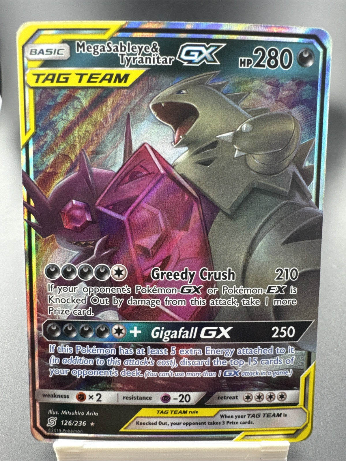 Pokémon Mega Sableye & Tyranitar GX Ultra Rare TAG TEAM Holo 126/236 280HP