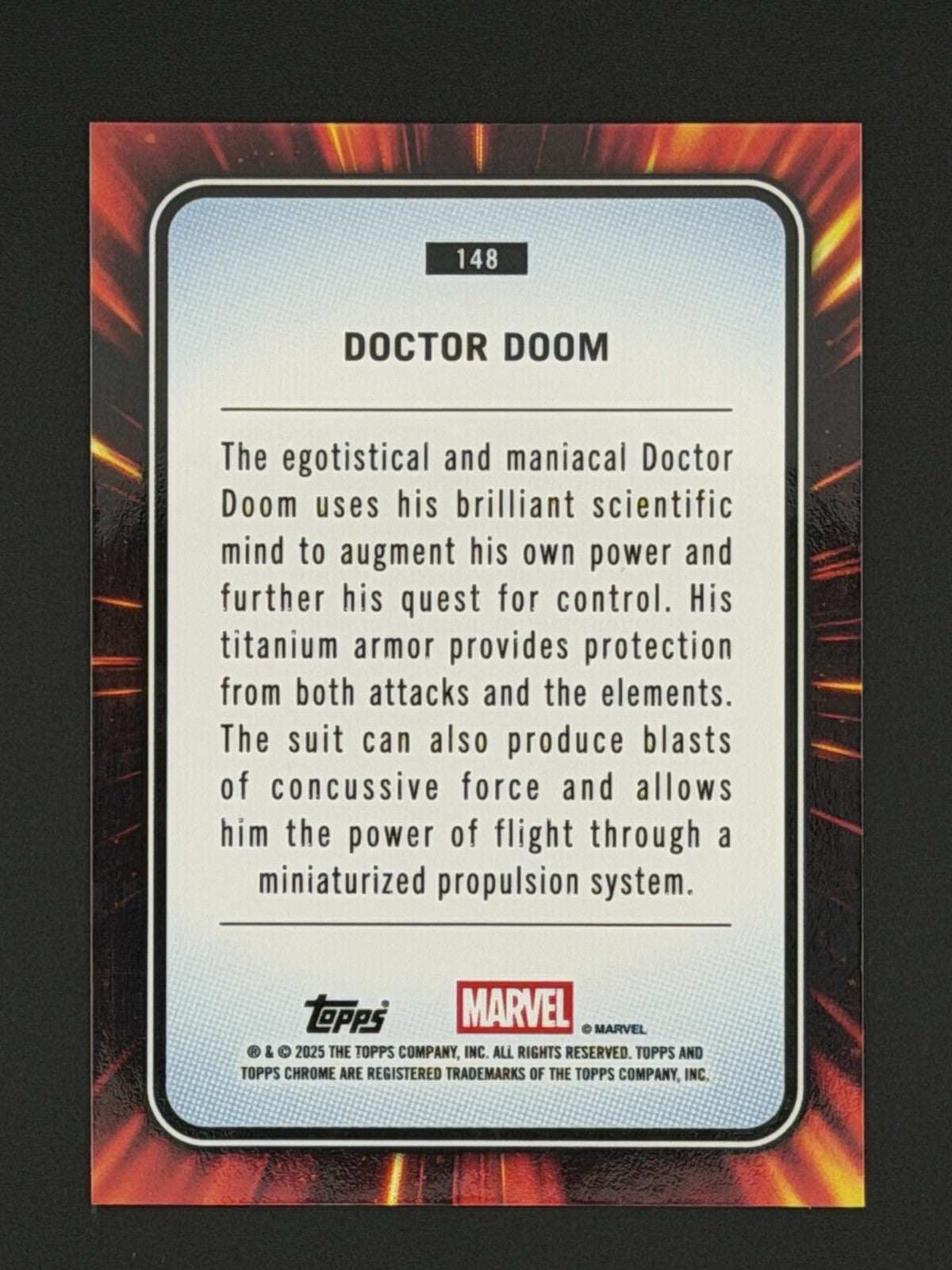 2025 Topps ChromeMarvel Doctor Doom Human Torch Variation /39!