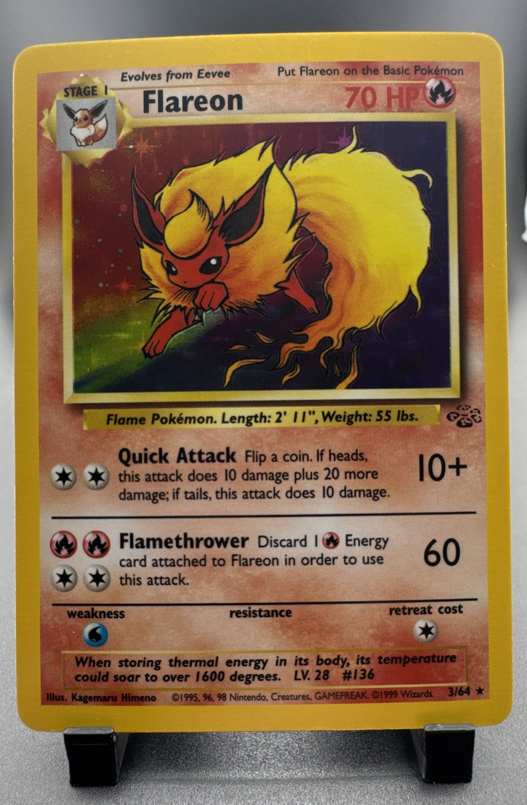 Pokémon TCG Flareon Jungle 3/64 Holo Unlimited Holo Rare