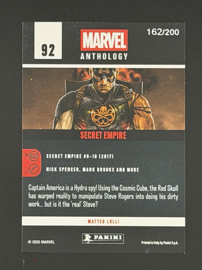 2025 Panini Anthology Marvel #77 Secret Empire Crossed Holo /200 Captain America