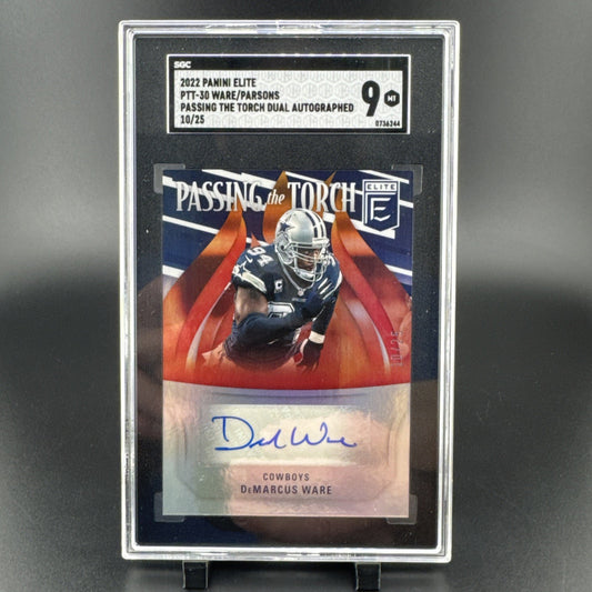 2022 Donruss Elite /25 Passing The Torch Dual Auto Demarcus Ware & Micah Parsons