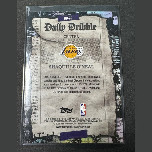 2025-26 Topps Basketball Shaquille O'Neal Daily Dribble SP #DD-26
