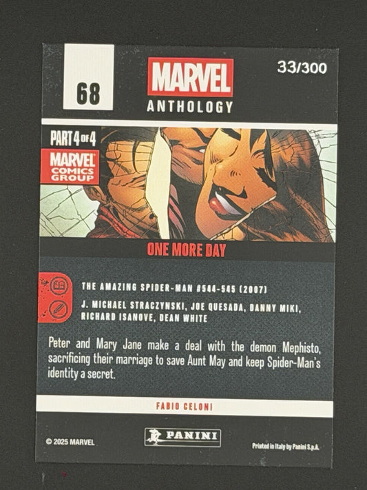 Spider Man  / MJ 2025 Panini Marvel Anthology One More Day  Sparkle Holo /300 68