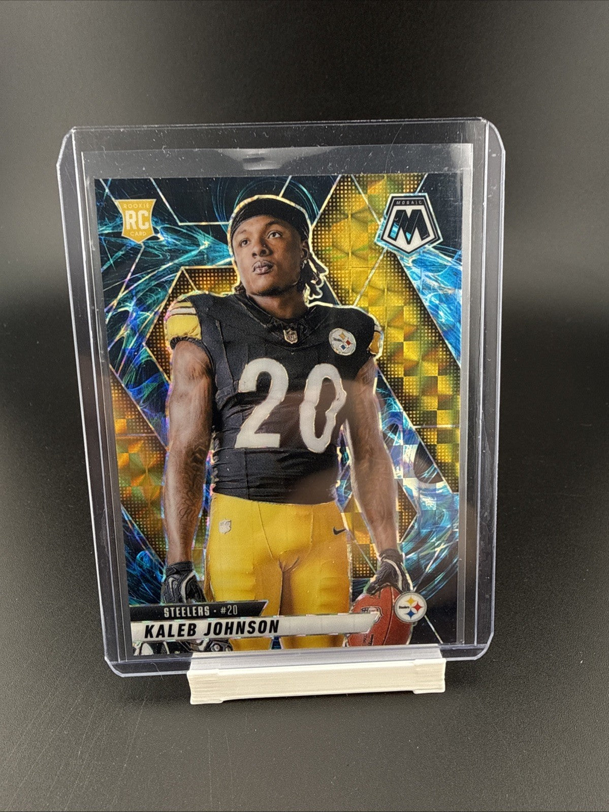 2025 Panini Mosaic Kaleb Johnson RC Rookie MOSAIC Photo Variation GENESIS