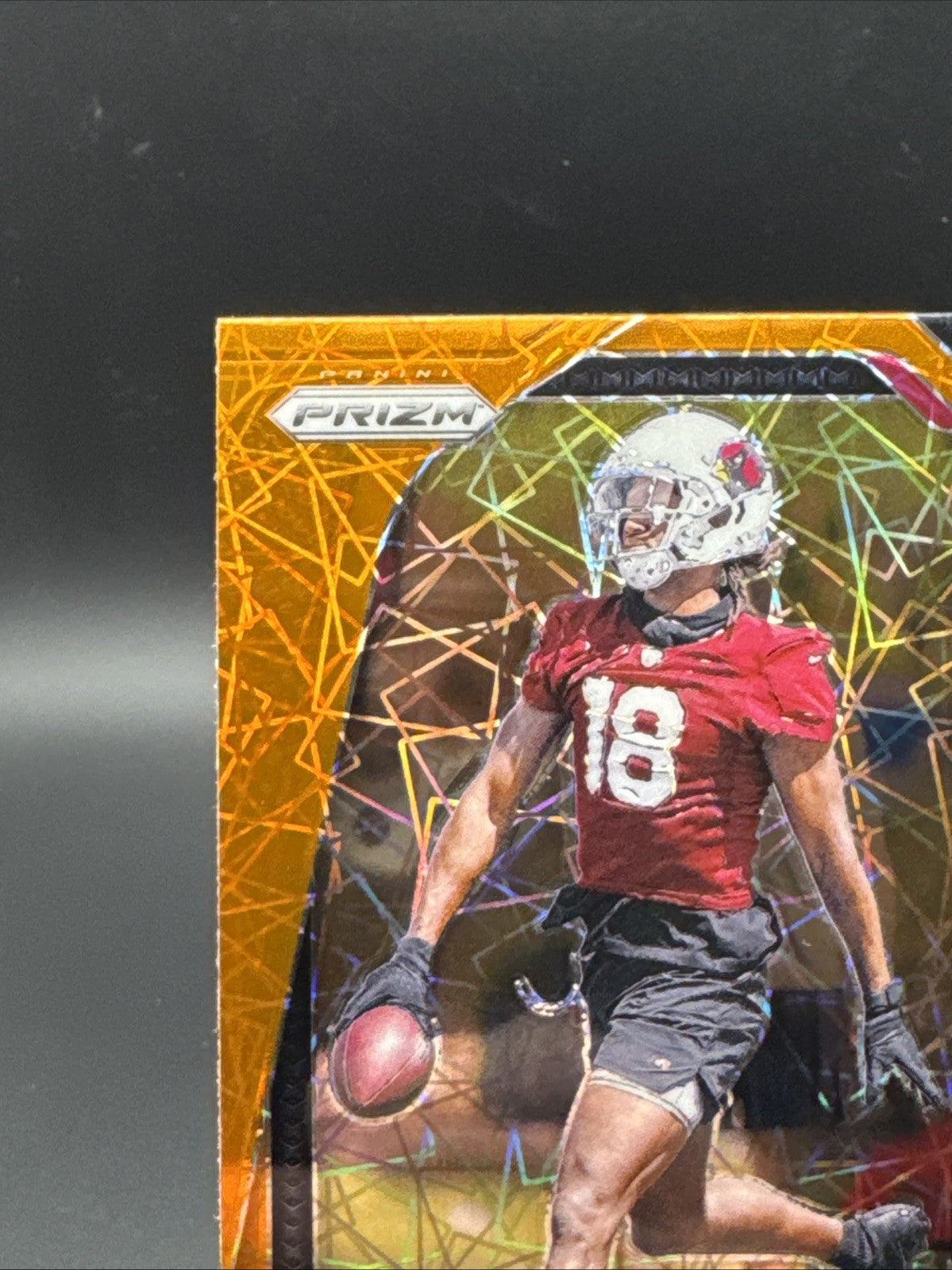 Marvin Harrison Jr. 2024 Prizm Orange Lazer Laser Rookie RC #375 Cardinals