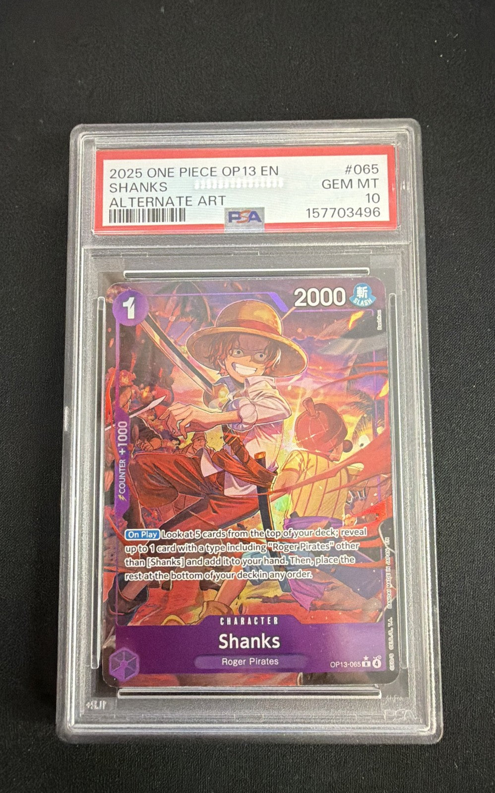 Shanks (065) (Alternate Art) OP13-065 Carrying On His Will Foil