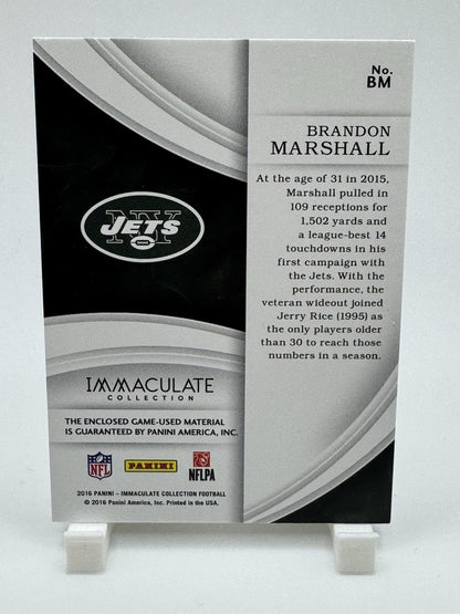 2016 Panini Immaculate Numbers Memorabilia 11/15 Brandon Marshall #BM