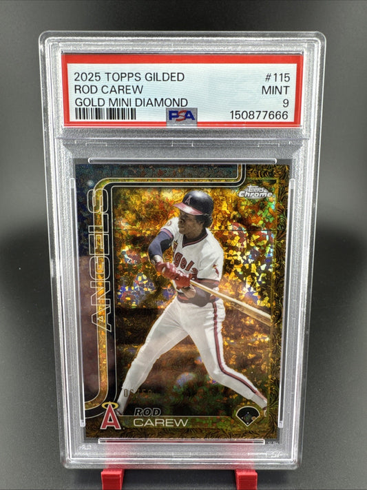 2025 Topps Gilded Rod Carew Gold Mini Diamond #115 PSA 9