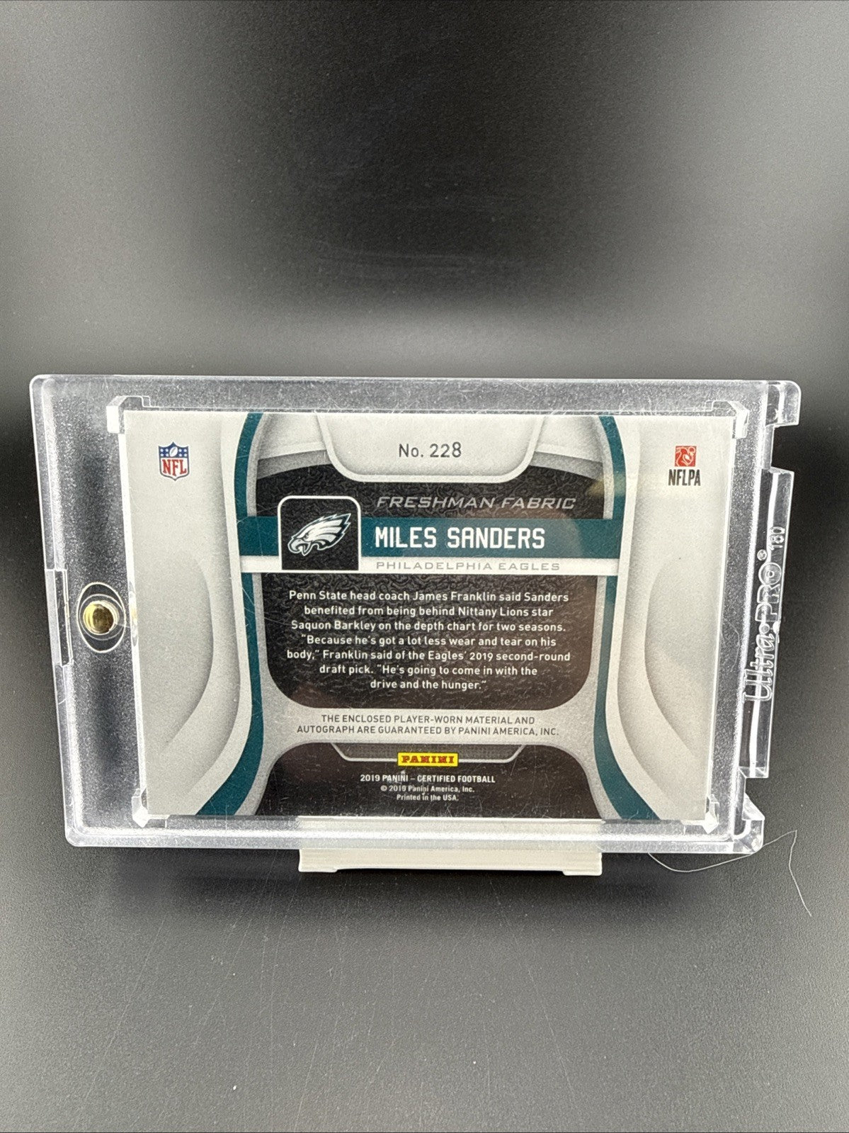 2019 Panini Certified - Freshman Fabric Signatures Miles Sanders Mirror /50