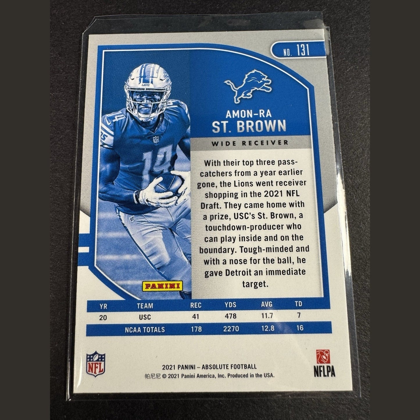 2021 Panini Absolute #131 Amon-Ra St. Brown Rookie RC Detroit Lions