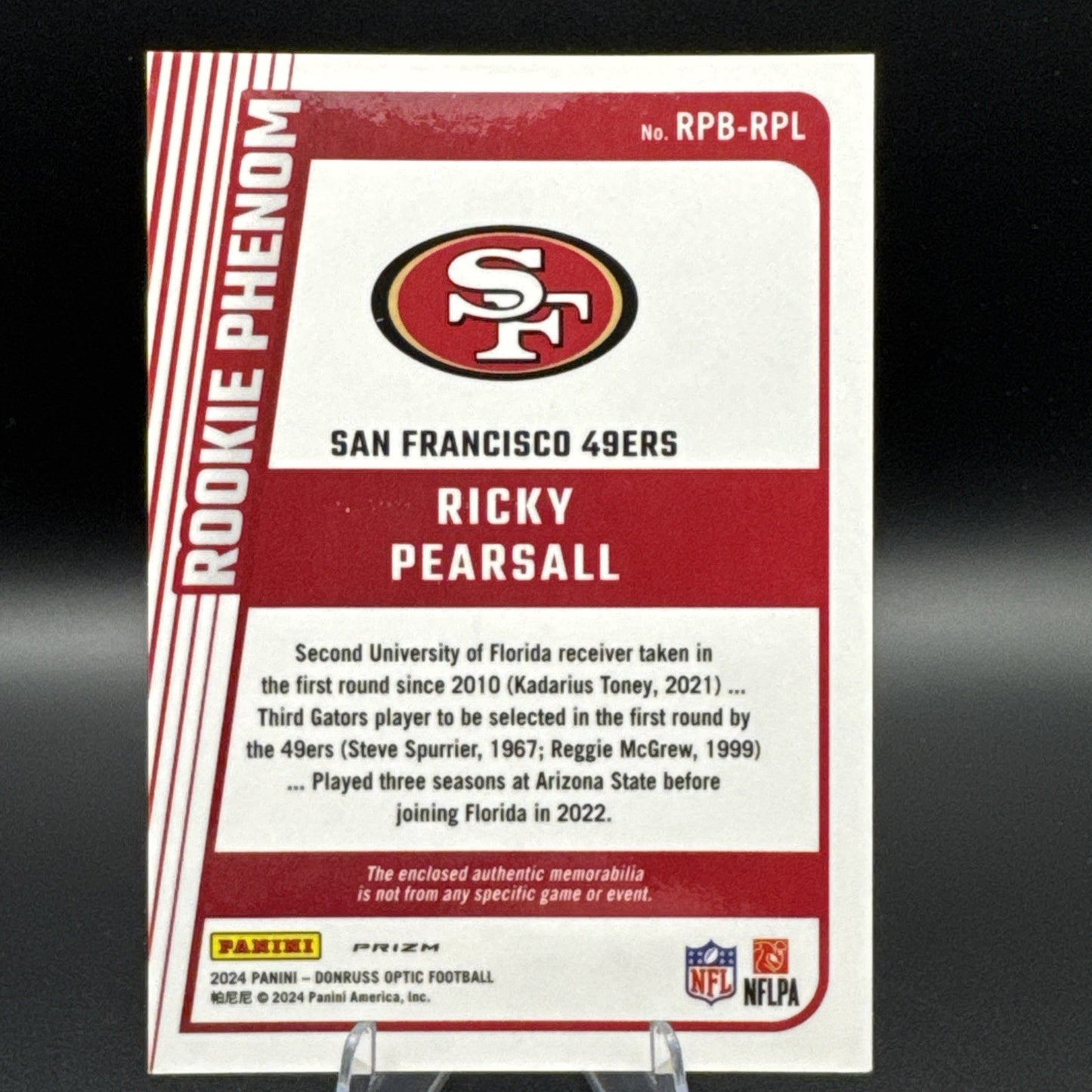 2024 Ricky Pearsall Optic Blue Hyper Rookie Phenom Patch #RPB-RPL