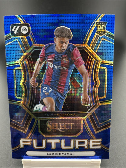 2023-24 Panini Select La Liga Select Future Lamine Yamal #15 Blue Pulsar Rookie
