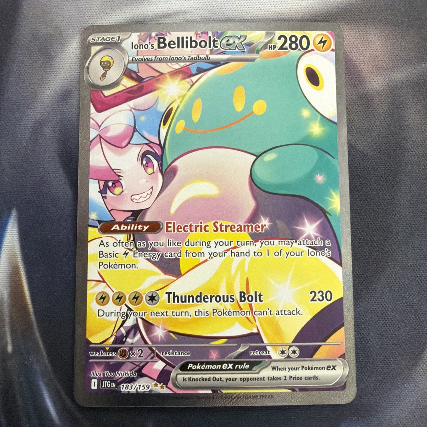 Pokémon TCG Iono's Bellibolt ex 183/159 SV09 Special Illustration Rare Holo EX