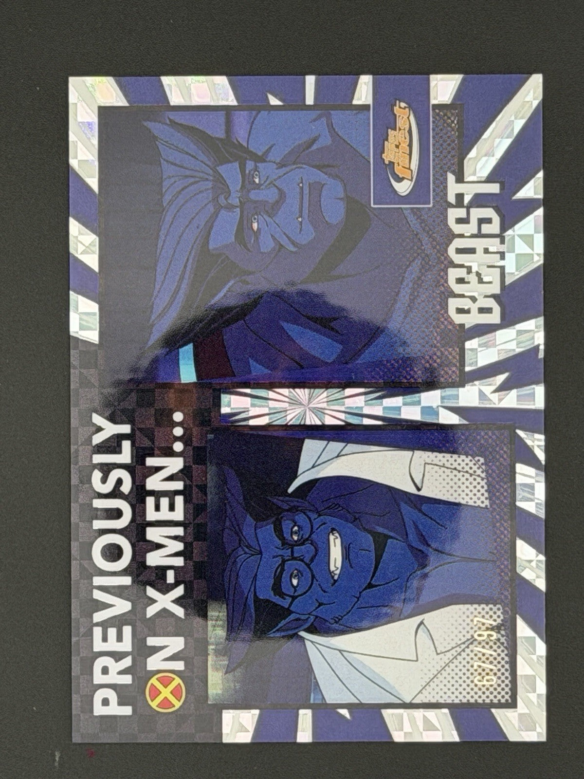 2025 Topps Finest Marvel Previously On X-Men BEAST X-Fractor /97