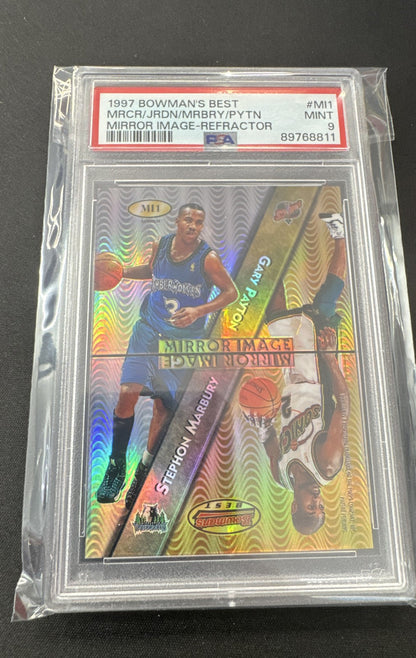 1997-98 Bowman's Best - Mirror Image Michael Jordan, Gary Payton, Stephon...