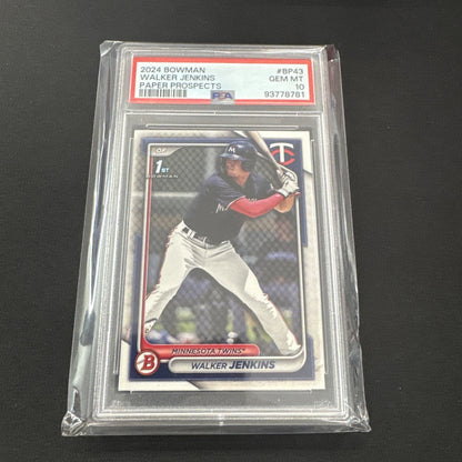 2024 Bowman Chrome Walker Jenkins PSA 10 Paper Prospects