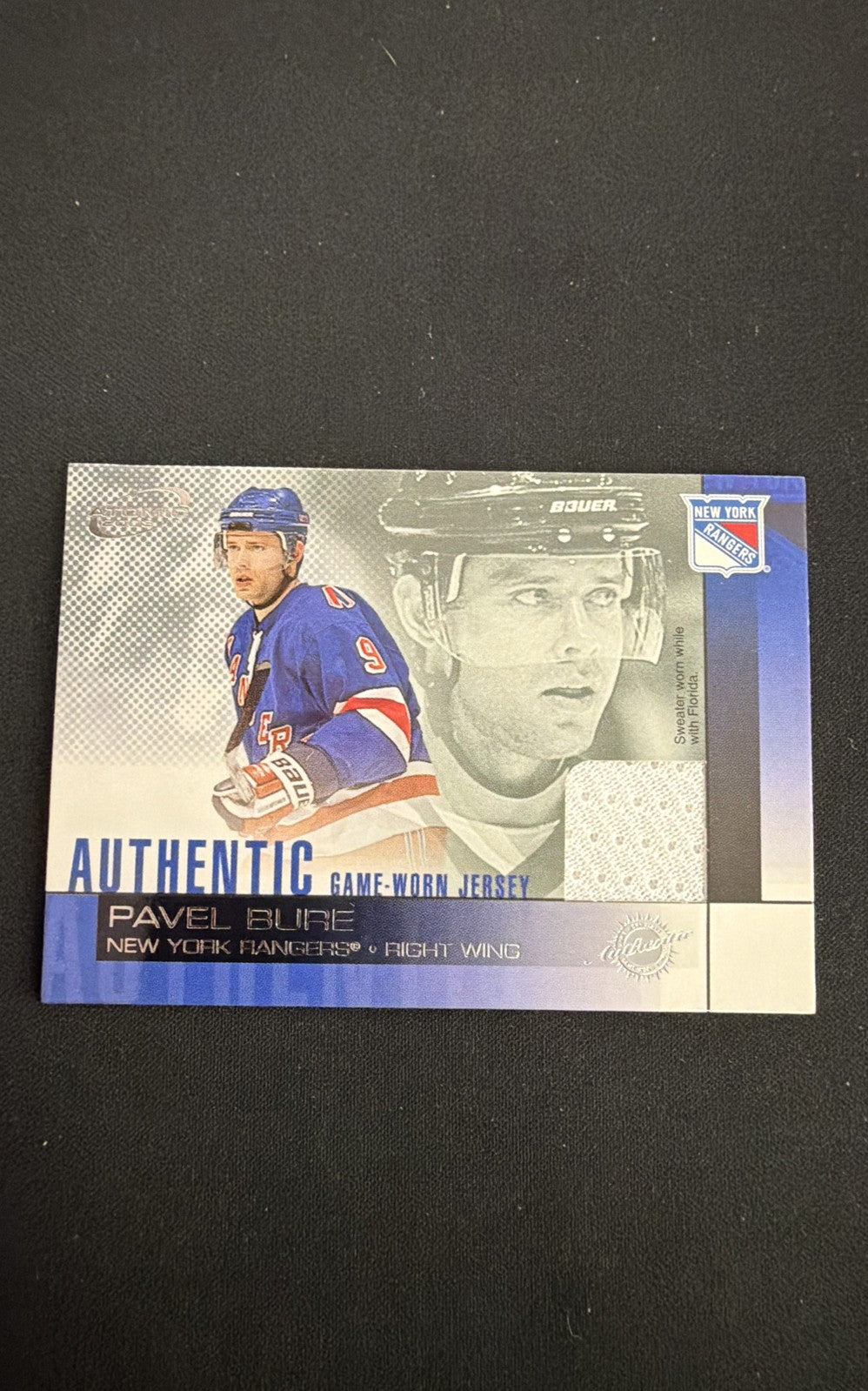 2002-03 Pacific Atomic - Game-Worn Jerseys Pavel Bure #15 (MEM)