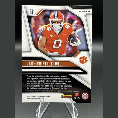 2025 Prizm Draft Picks #18 Jake Briningstool Purple Wave Rookie Logo