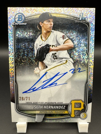 2025 Bowman Chrome Draft Seth Hernandez Sparkle Refractor Auto 28/71 #CPA-SH