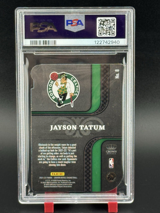 2021 Crown Royale Pivotal Players Jayson Tatum #8 Asia Red Gold /10 PSA 8