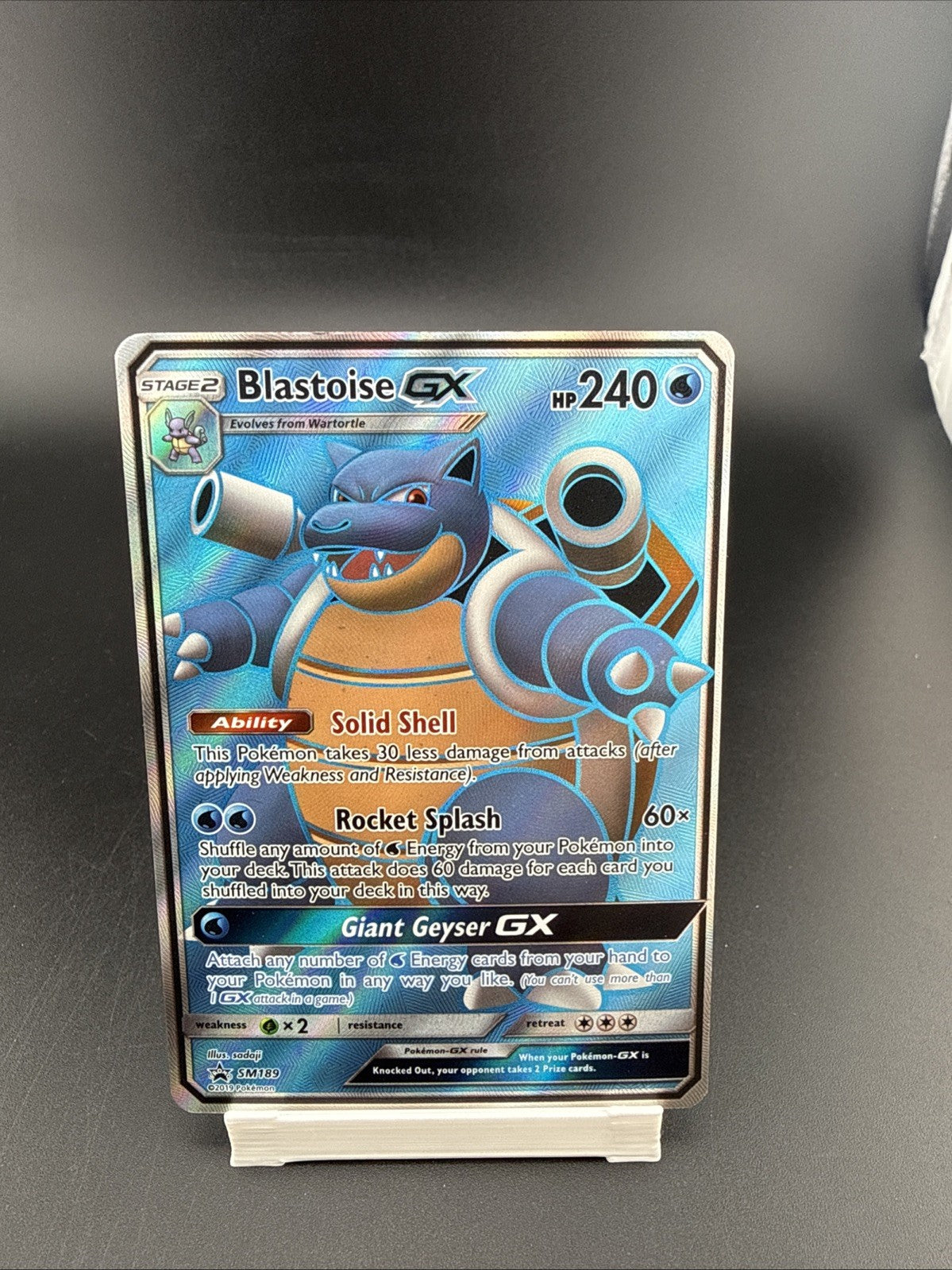 Pokémon Blastoise GX Ultra Rare Promo Holo SM189 240 HP Rocket Splash Card