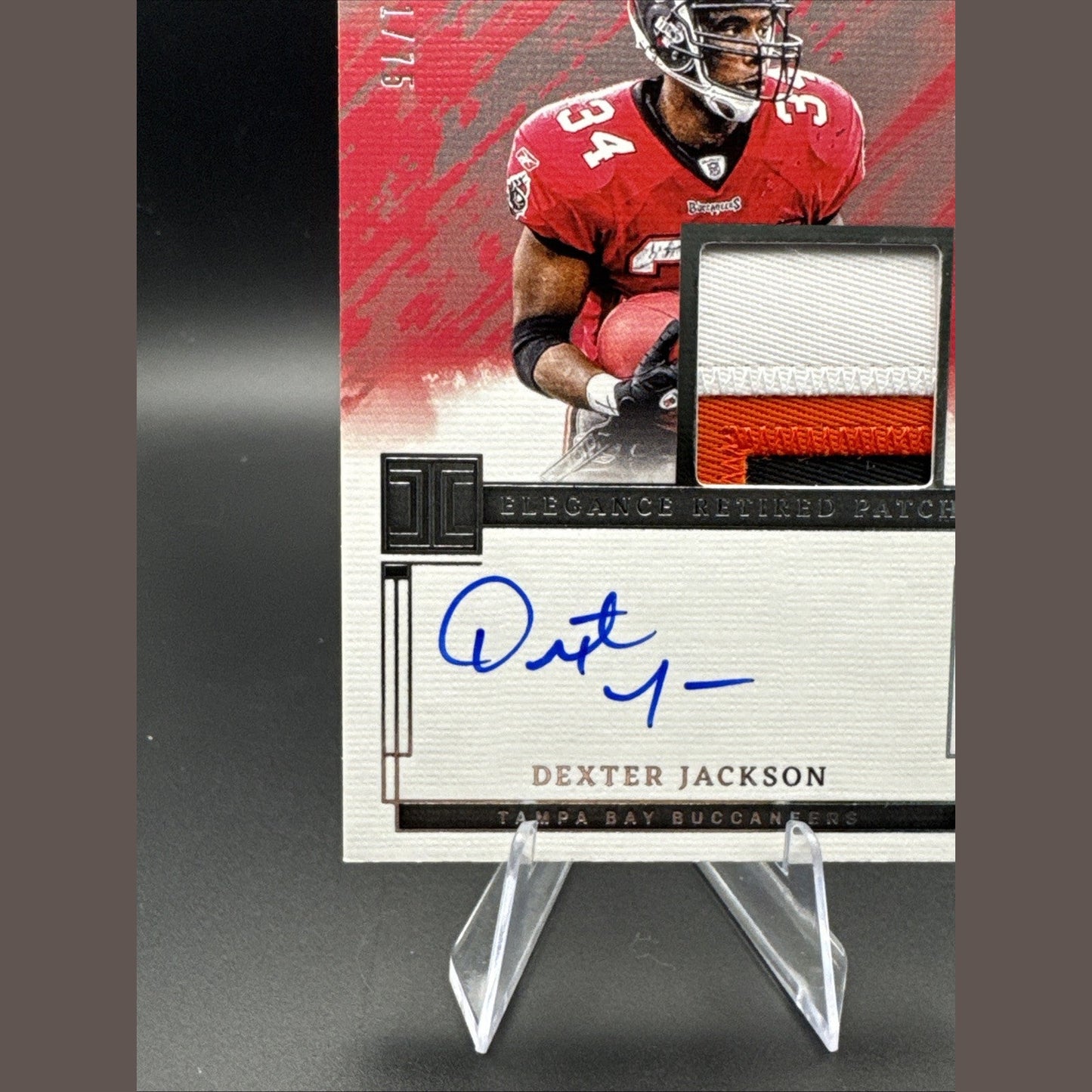 Dexter Jackson- 2024 IMPECCABLE ELEGANCE RETIRED PATCH- On Card AUTO 41/75