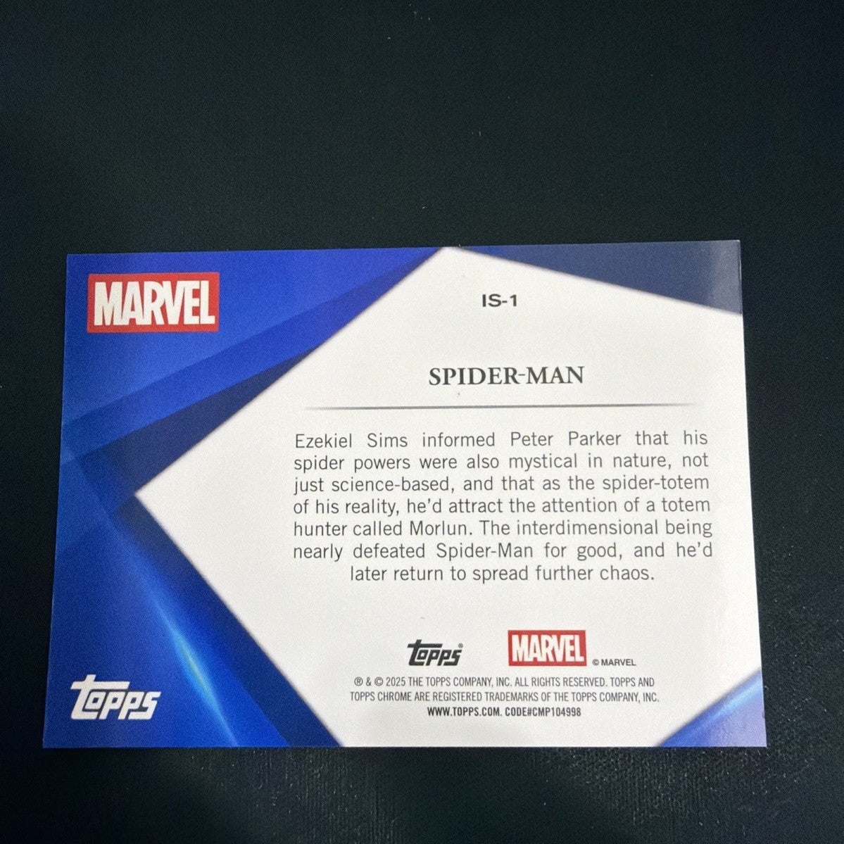 2025 Topps Chrome Marvel Infinite Sapphire Spider-Man SSP
