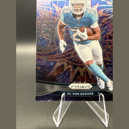 2024 Panini Prizm Devon Achane 12 Fireworks Green Insert Miami Dolphins Football