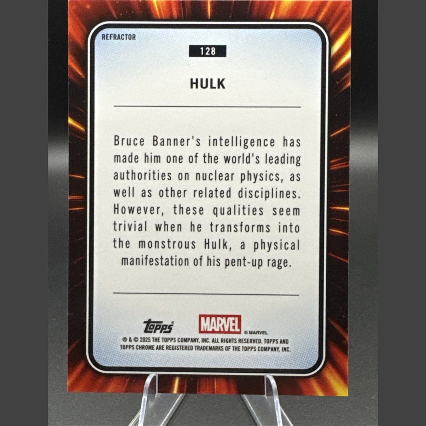 2025 Marvel Topps Chrome Refractor Hulk #128