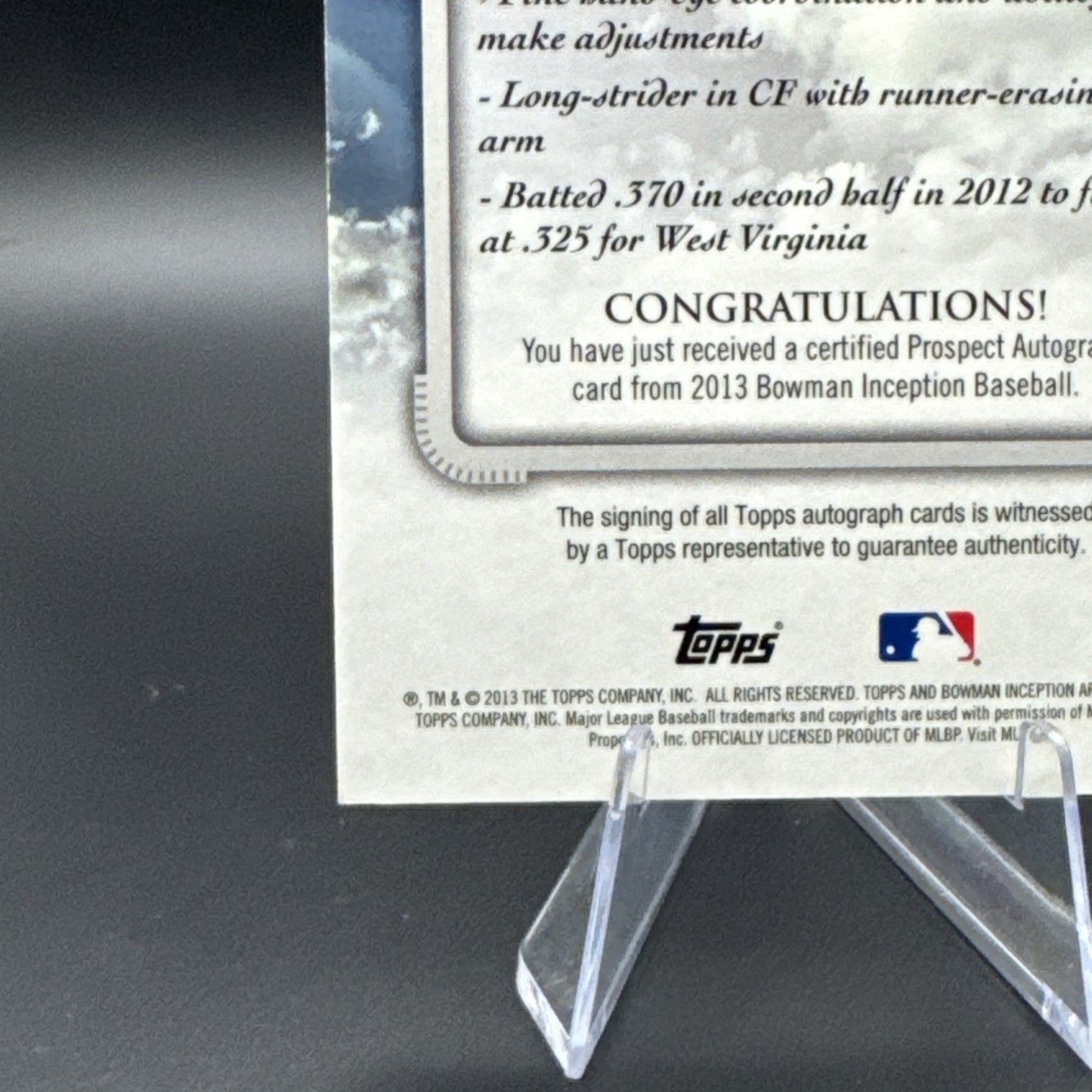 2013 Bowman Inception Prospect On Card Auto Orange 6/50 Gregory Polanco #PA-GP