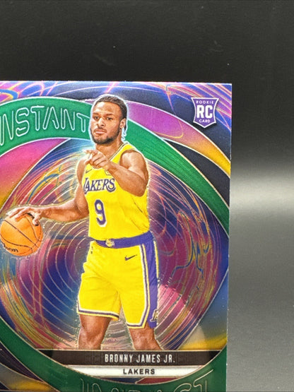 2024-25 Panini Prizm - Instant Impact Bronny James #7 Green Prizm (RC)