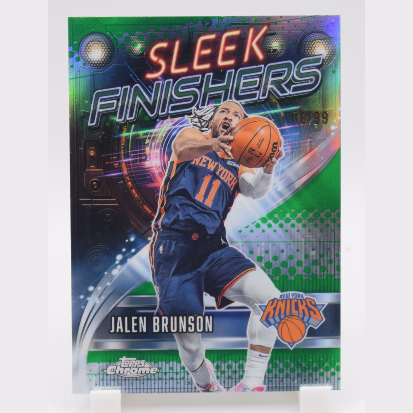 Jalen Brunson 2025-26 Topps Chrome 58/99 Green Sleek Finishers Knicks #SF-11