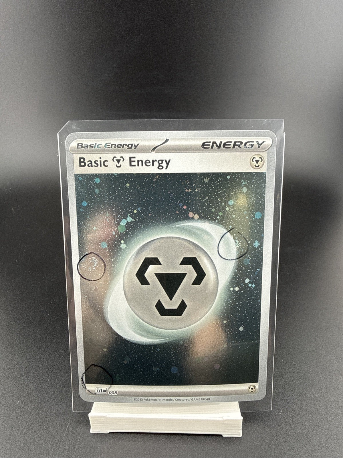 Basic Energy Metal SVE008 3 Swirls Rare Scarlet & Violet 151 Cosmos Holo Pokémon