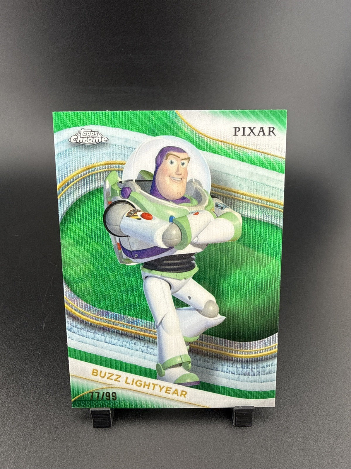 2025 Topps Chrome Disney Green Wave Refractor Buzz Lightyear /99