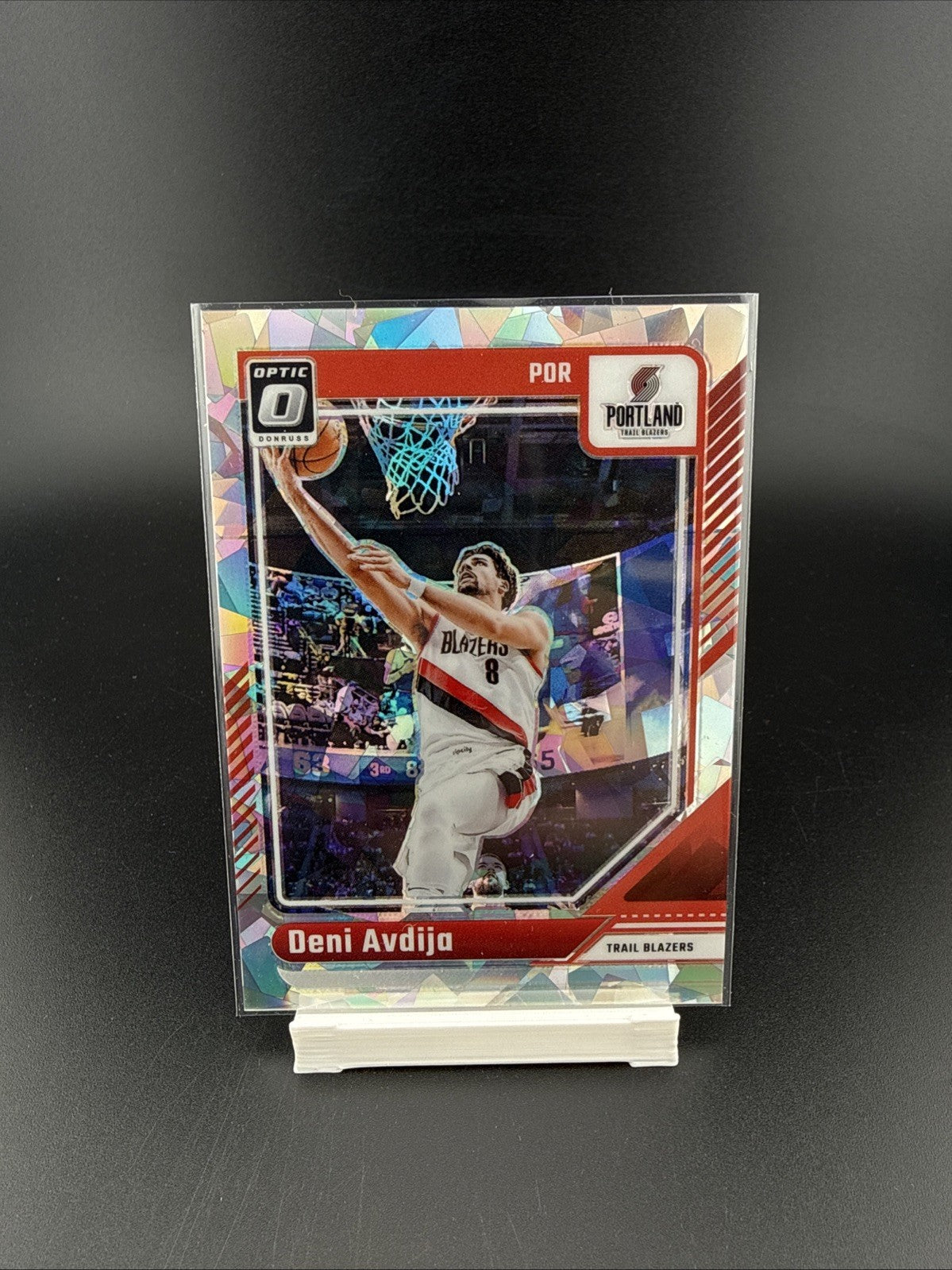 Deni Avdija 2024-25 Panini Donruss Optic Cracked Ice Prizm /25! Trail Blazers