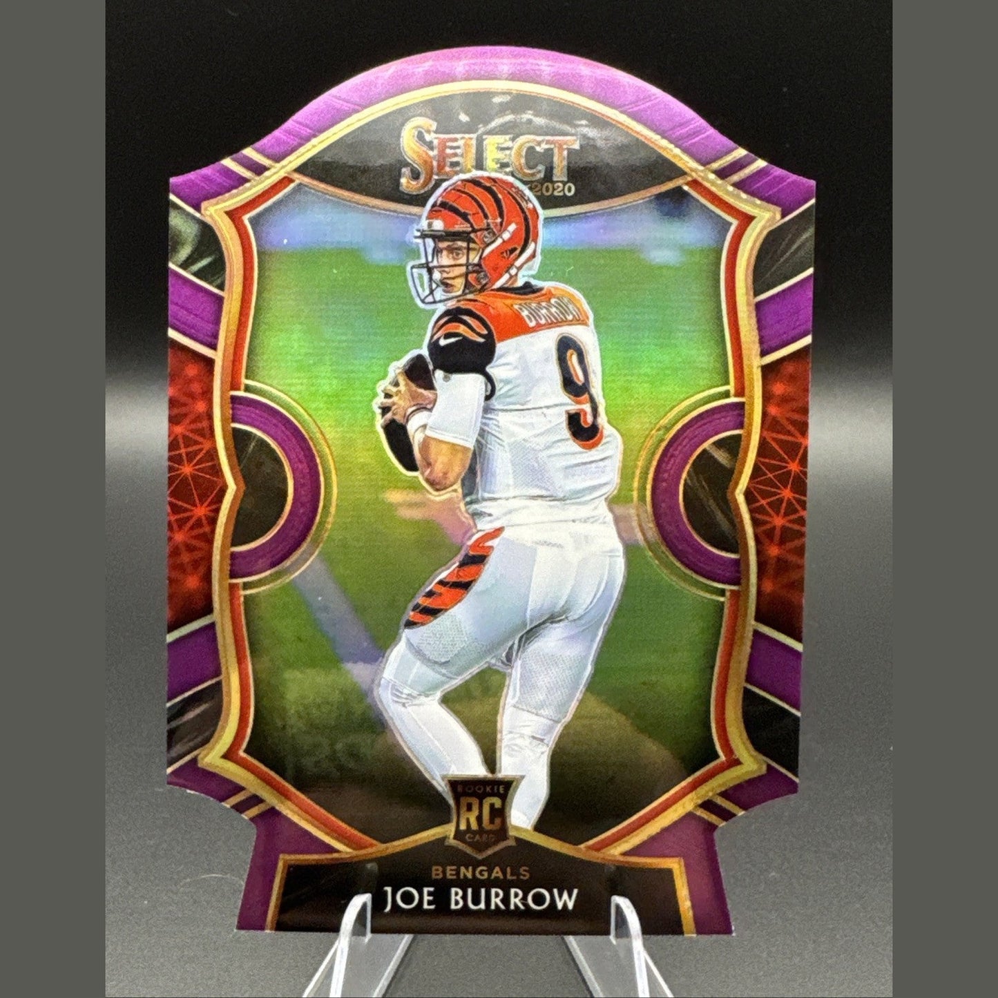 2020 Panini Select - Concourse Joe Burrow #46 Purple Prizm Die-Cut (RC)